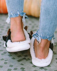 Cartoon Cow Plush Slippers