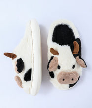 Load image into Gallery viewer, Cartoon Cow Plush Slippers
